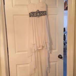 Strapless high low prom dress